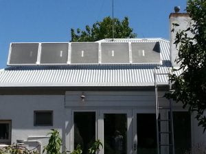 a solar heating system can include as many units as desired