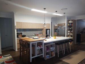 2 lights over kitchen bench