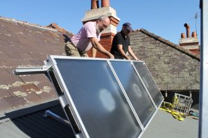 3 modules of solar air heating system installation