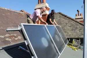 3 modules of solar air heating system installation